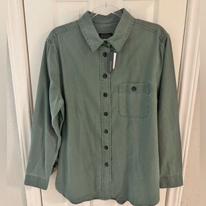 Pendleton Womens  Shirt Size Large  Green  Long Sleeve 100% Cotton NWT